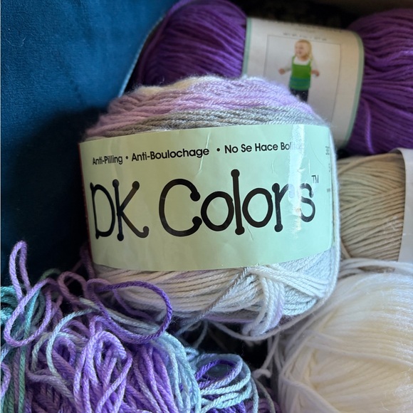 Assorted Baby & Soft Cotton Yarn Bundle in White, Lavender, Mint - Picture 4 of 12